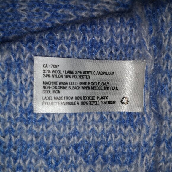 Gap Ladies Blue & White Long Sleeve Reverse Stitch Lightweight Sweater - Picture 4 of 7